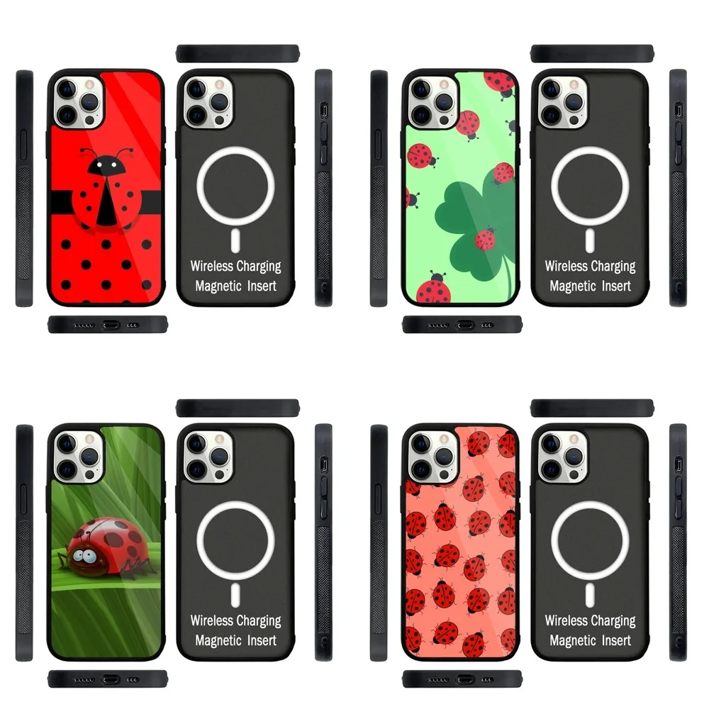 Insect Seven-star ladybug  Phone Case Strong Magnetic For IPhone 15,14,13,Pro,Max,Plus,11,12,Mini For Magsafe Wireless Charging