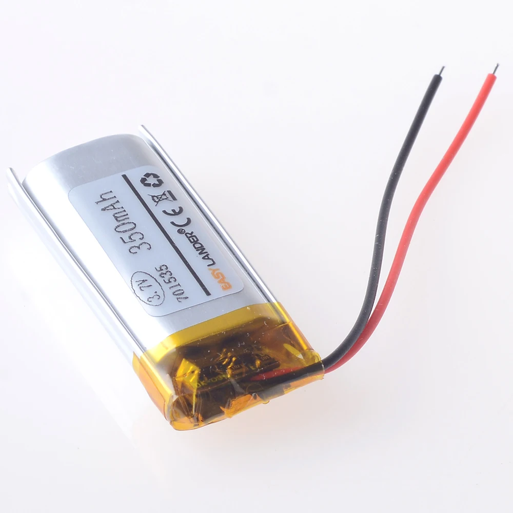 3.7 فولت 380 مللي أمبير 751535 751635   بطارية ليثيوم بوليمر أيون 2.0 مم موصل من نوع جيه إس تي