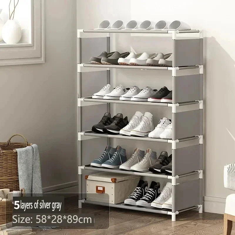 

Multilaye Shoe Rack Metal Simple Shoe Rack Dustproof Shoes Organizer Space Saving for Living Room Shoes Shelf Organizers Watch