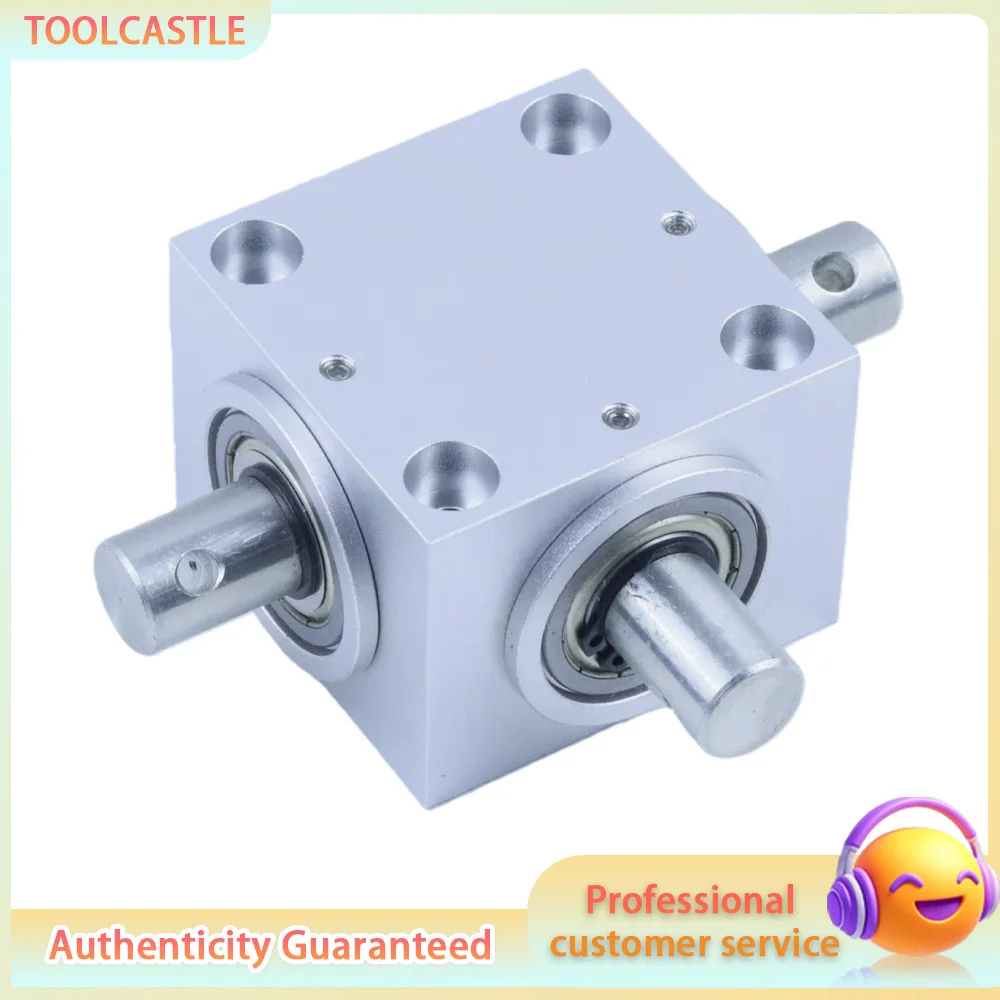 Horizontal 90 Degree Right Angle Gearbox, 1:1 Ratio Bevel Gear Drive for Side Mount, Precision Machined Model 1520W-TZXQ-15S