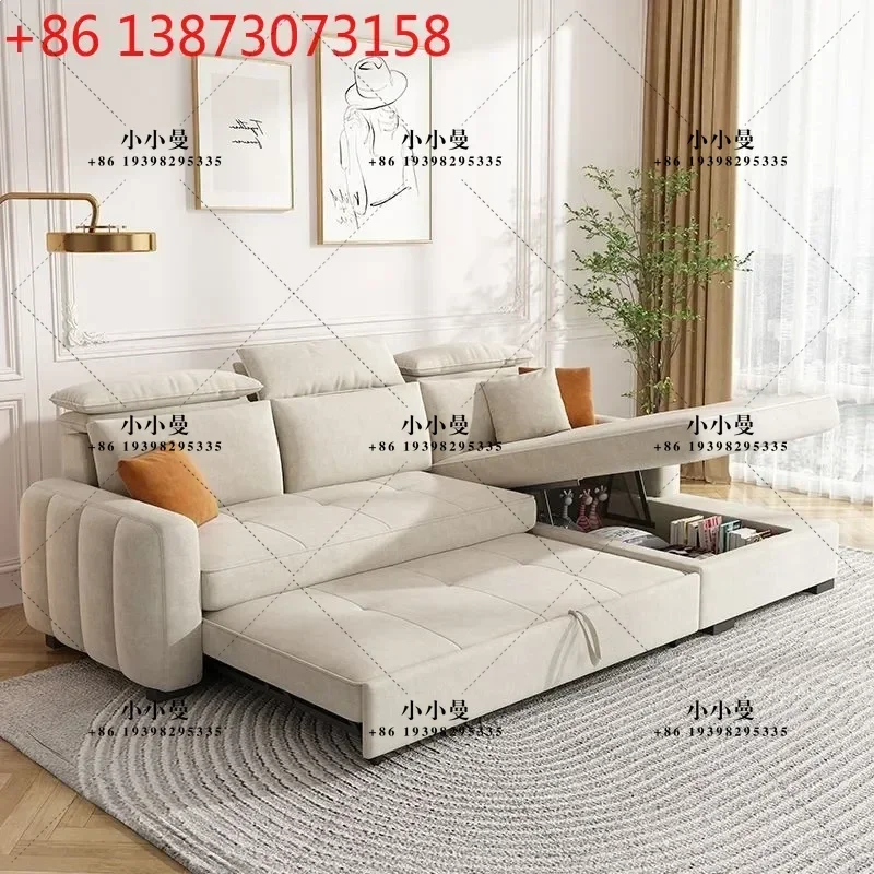 Technology cloth dual-purpose folding living room small apartment multi-functional storage princess sofa
