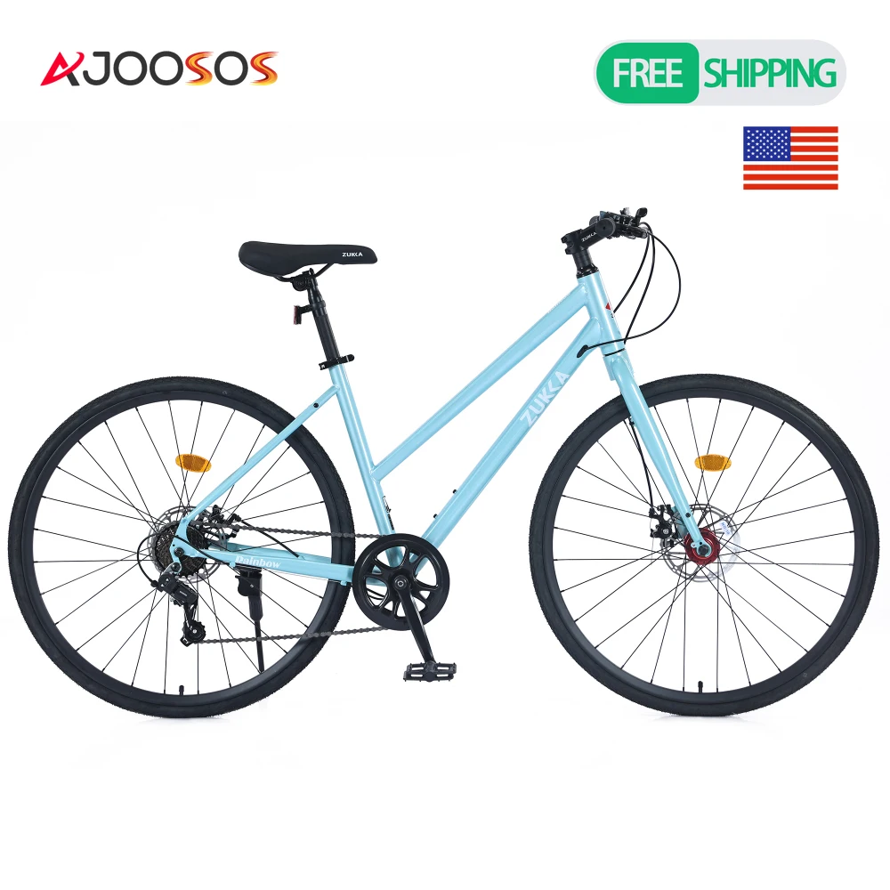 700C hybride fiets stalen frame Shimano 7 versnellingen 700x32C banden dubbele schijfremmen volwassen fiets eenvoudige installatie MTB mountainbike