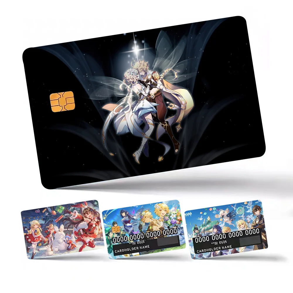 

Genshin Impact Lumine Stickers Bank Credit Card Stickers Metro-Card Skin Cover Waterproof Removable Debit Covers Sticker