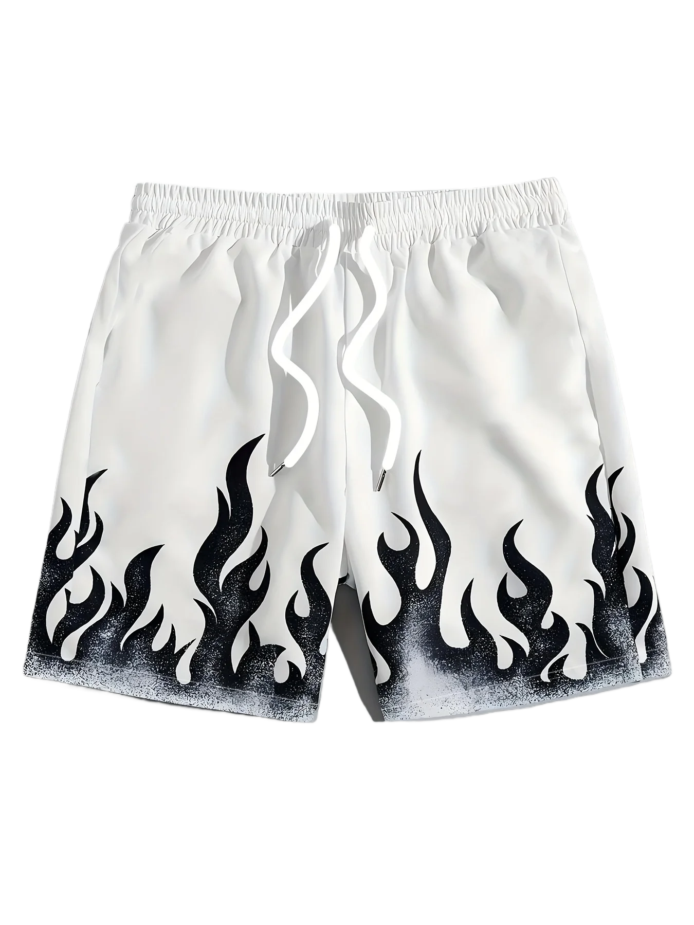 

Мужская спортивная одежда, шорты для пляжного бега, тренировочные шорты с пламенным узором, баскетбольная одежда, спортивные штаны для бега в тренажерном зале, свободные шорты