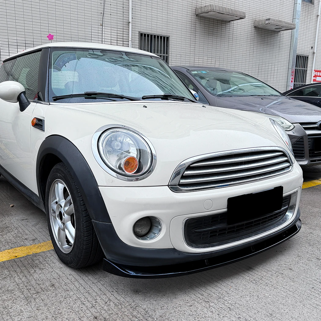 3Pcs Black ABS Front Bumper Lip Chin Spoiler For Mini Cooper R56 R57 2011-2014 Car Styling Tuning Body Kit Replacement Parts