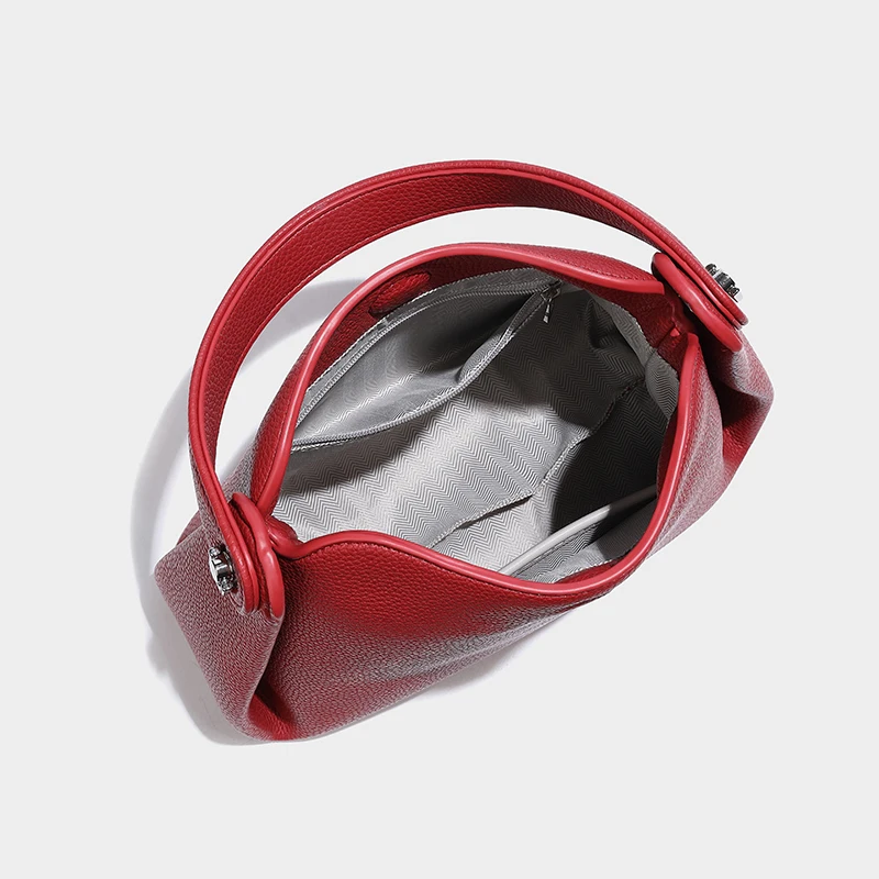 MABULA Solid Color Female Bucket Handbag PU Leather Tote Bag For Woman 2 Removable Straps Simple Casual Ladies Shopping Purse