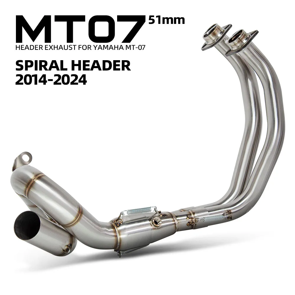 

For Yamaha MT07 FZ07 XSR700 2014-2024 Motorcycle Exhaust Manifold 51MM Rotate Front Link Pipe Escape Streetbike