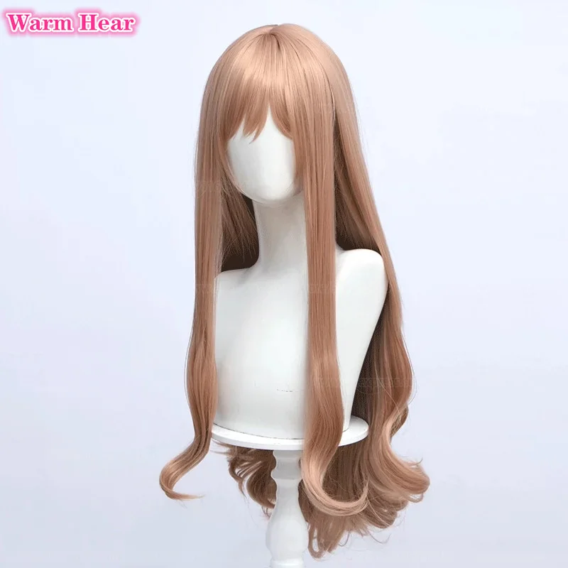 Novo! Cabelo sintético Game Rapi para mulheres, laranja e marrom, cosplay anime, cabelo resistente ao calor, perucas de festa de Halloween, boné de 80cm de comprimento