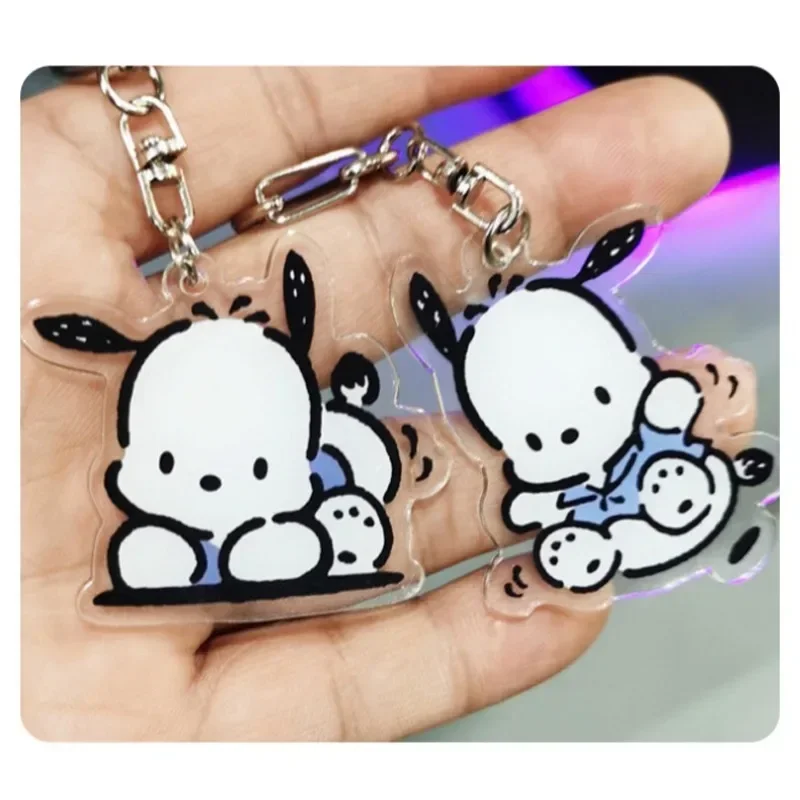 Sanrio Pochacco Decoration Keychain Anime Action Figure Cute Toy Cars Desk Bag Decoration Q Figural Model Children Birthday Gift