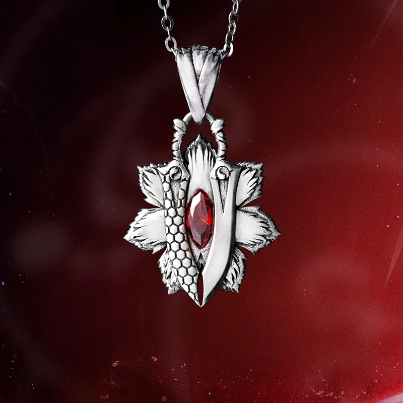 Fate Stay Night Heaven\'s Feel Red Archer EMIYA Necklace Anime FGO FSN Pendant 925 Sterling Silver Gift