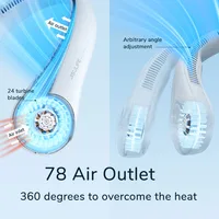 Ventilateur de cou portable JISULIFE, batterie rechargeable 4000 mAh, 5 vitesses réglables, tour de cou mains libres sans pales et flexible pour le sport 2