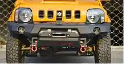 Steel Front Bull Bar, for Suzuki Jimny, 4x4 Offroad Bumper Body Kit, with Winch Mount Plate, Heavy Duty Bush Safari Armor