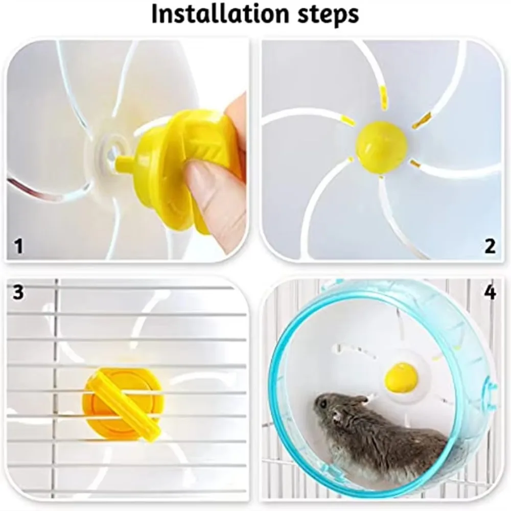 Hamster Running Wheel Toys Small Pet Silent Crystal Rotating Jogging Exercise Wheel Toys Hamster Cage Accessories Pets Products images - 6