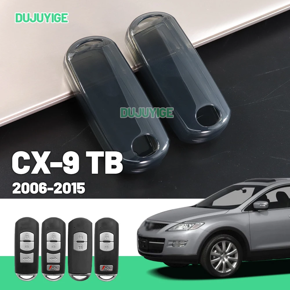 

Прозрачный чехол для ключей из ТПУ для Mazda CX-9 CX9 TB 2006-2015, защитный чехол для брелока, автомобильные аксессуары 2007 2008 2009 2010 2011
