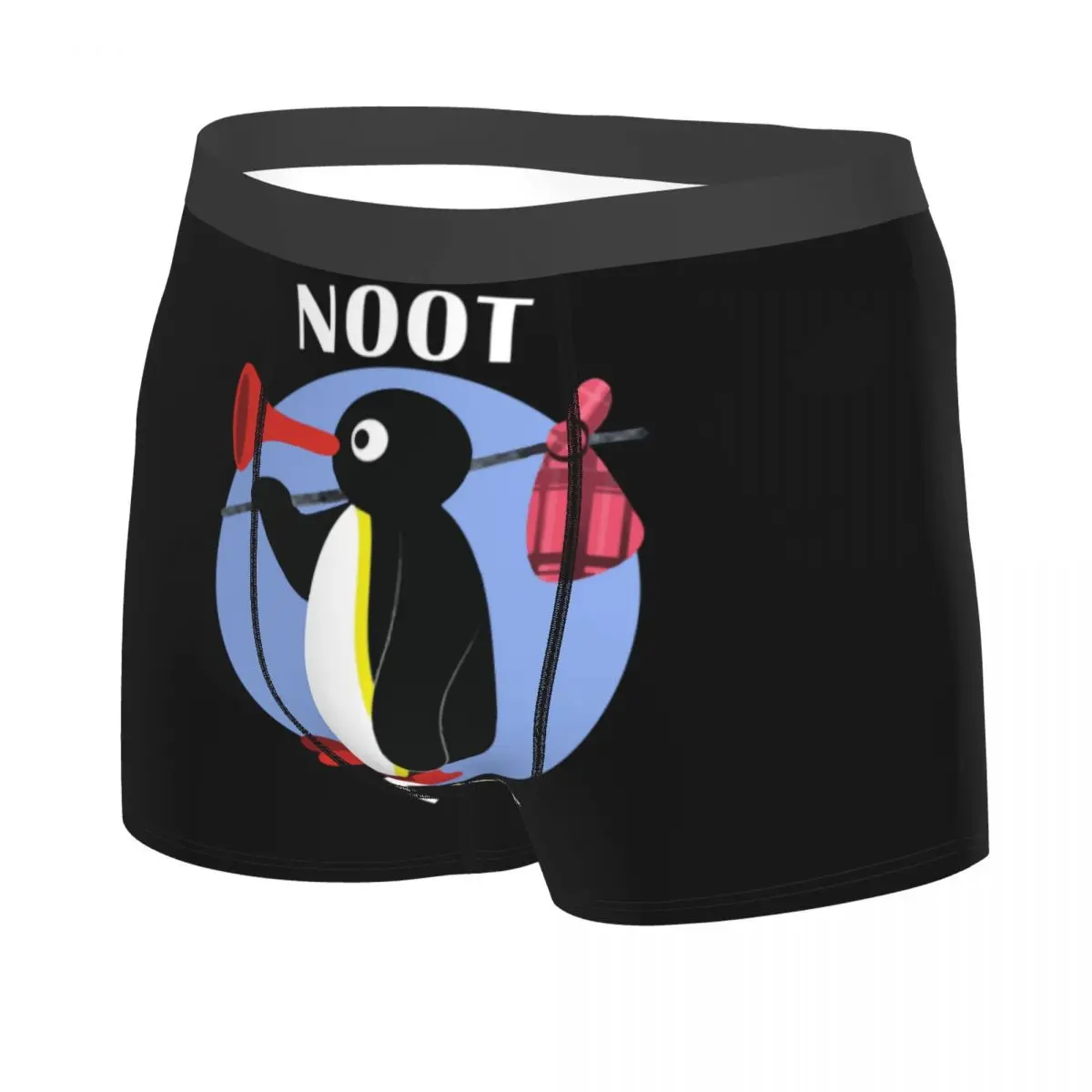 Custom Penguin Pingu Noot Noot Underwear Men Stretch Cartoon Ulzzang Boxer Briefs Shorts Panties Soft Underpants For Male