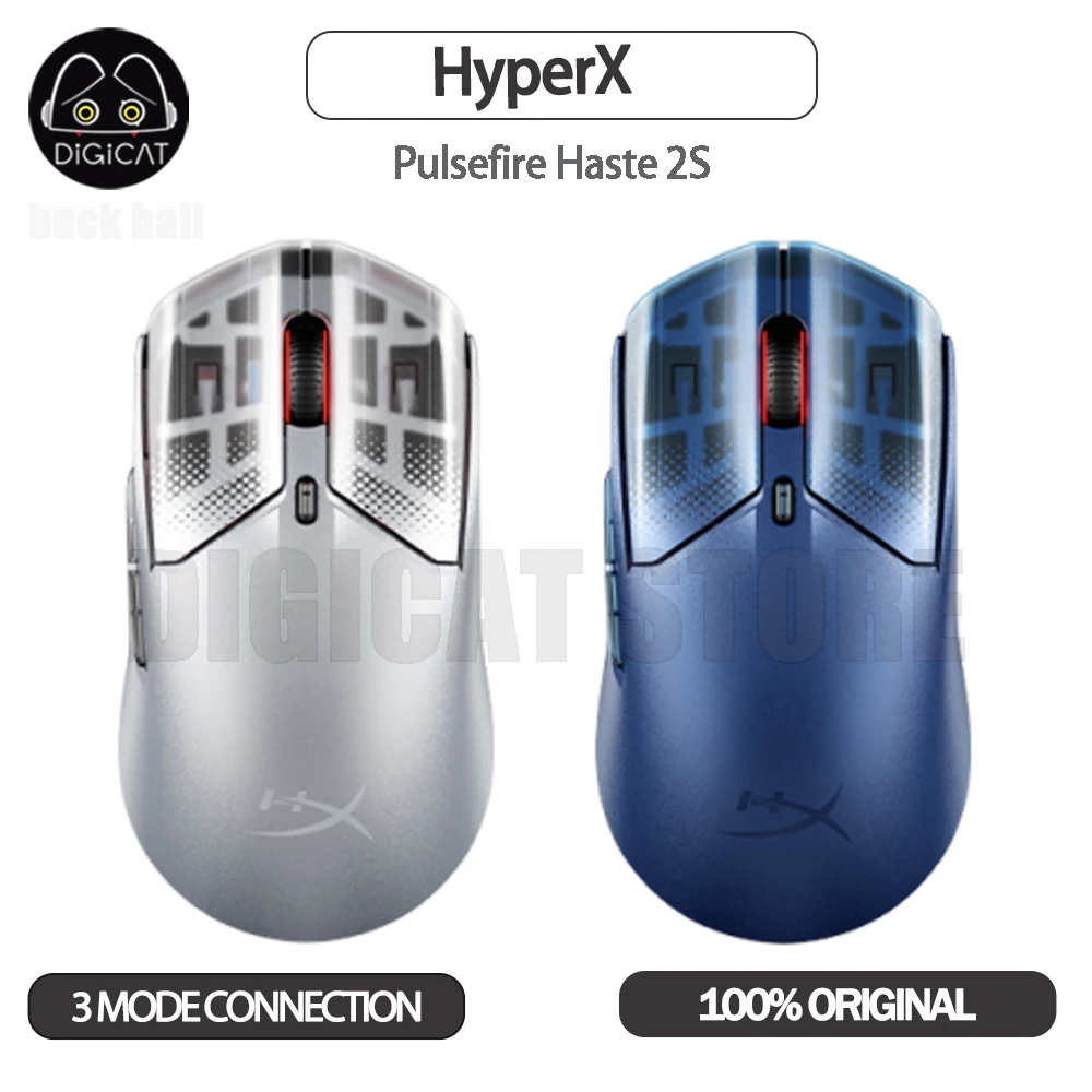 

HyperX Pulsefire Haste 2S Esports Gaming Mouse Bluetooth Wireless Mouse RGB 6 Keys 26000DPI Mouse Custom Office Mice Accessory