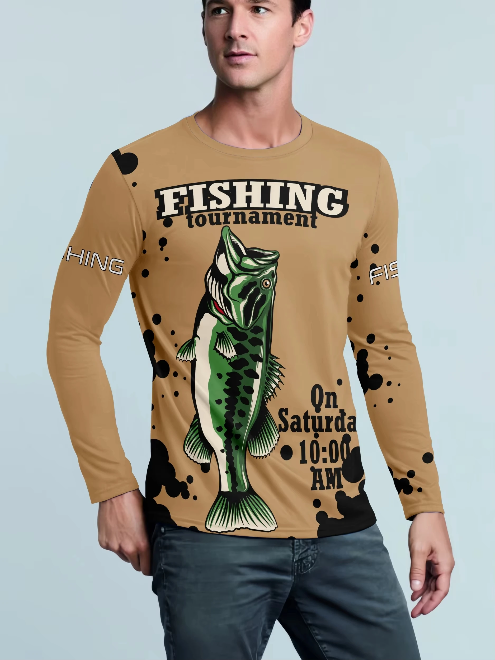 FishingT-Shirts 3D Pinting Fishing Apparel Breathable T-Shirt Long Sleeve Summer Outdoor Sports O-neck Fishing Shirts