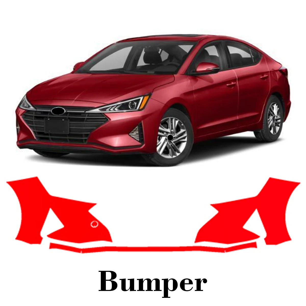 

Car Precut Paint Protection Film Front Bumper Anti-scratch Exterior TPU PPF For Hyundai Elantra 2019-2020