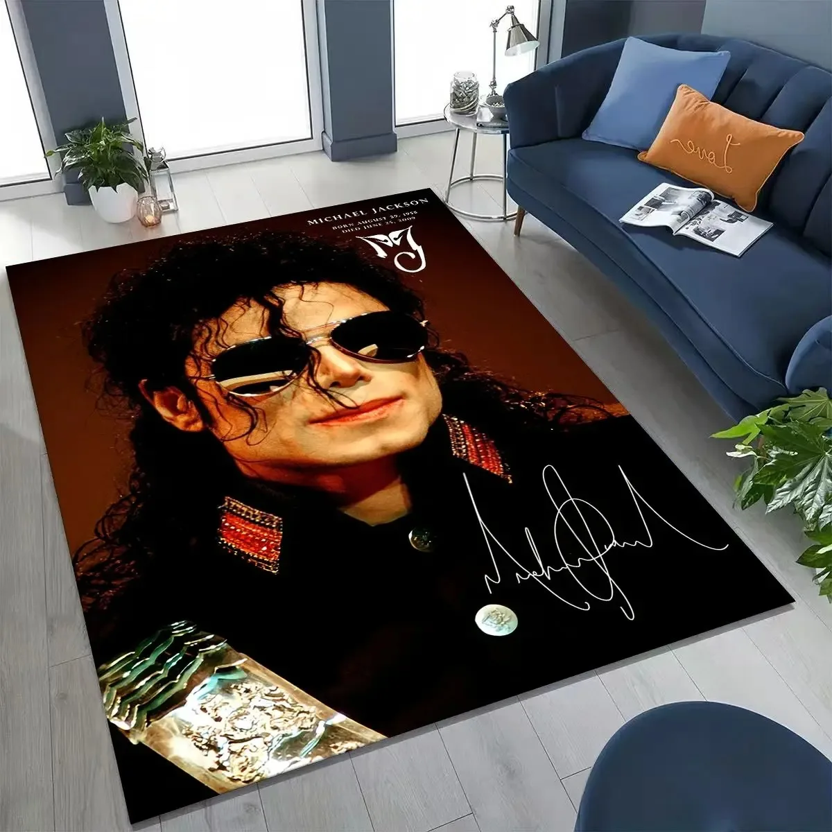 Fashion MJ Michael Jackson King of Pop Art Rug for Bedroom Living Room Sofa Home Doormat Decor Large Kids Non-slip Floor Mat