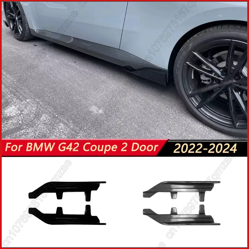 

For BMW G42 220d 218i 220i 230i M240i xDrive Coupe 2Door 2022-2024 Side Bumper Lip Spoiler Splitter Gloss Black Protector Kits