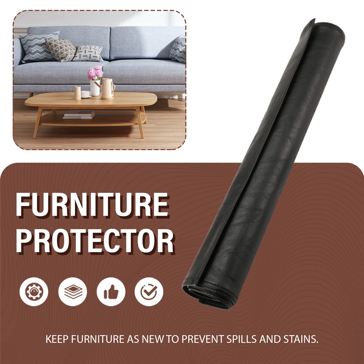 

【Последнее место!】Нескользящая защита подголовника из искусственной кожи для кресла с откидной спинкой, чехол на подголовник для мебели, чехол черный