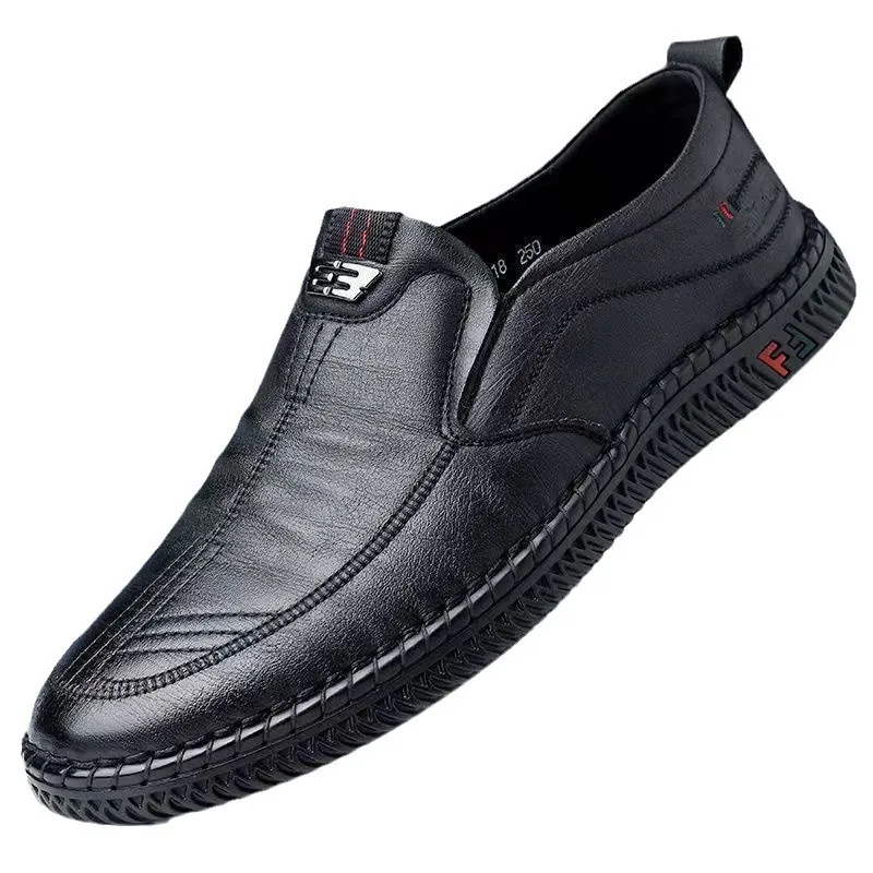 

Summer Men's Business Leather Shoes Fashion Slip on Men's Casual Shoes comfor Loafers Breathable Soft Men Driving Shoes