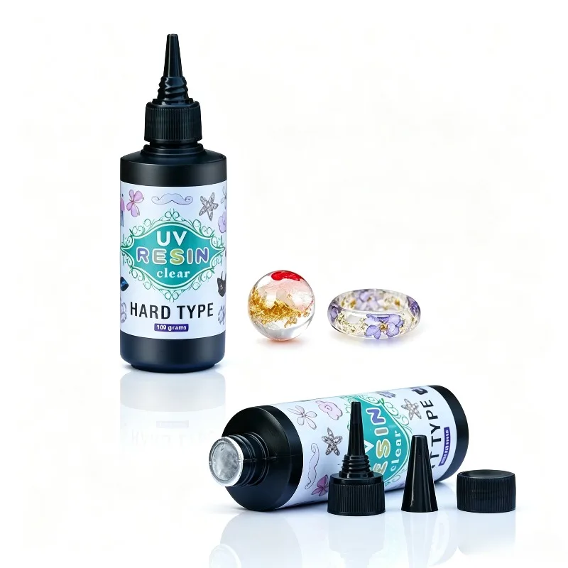 100g Hard Clear UV Sensitive Epoxy Resin Crystal Transparent Photocurable Compound for DIY Handcraft Ornament & Art Project