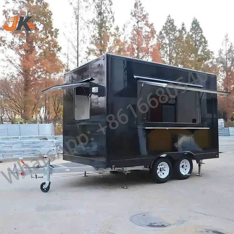 Concession Food Trailer Mobile Bar Food Truck Fully Equipped Stainless Steel Kitchen Snack Food Hot Dog Ice Cream Coffee Cart view 3