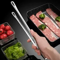 Outdoor Tool Stainless Steel BBQ Grill Tongs Heat Resistant Cooking Kitchen Utensil for Grilling Serving Meat Seafood Vegetables