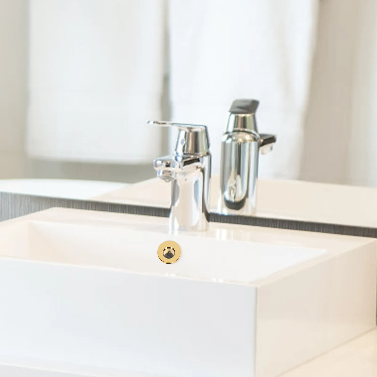 

2Pcs Premium Copper Overflow Ring for Bathroom Wash Basin Overflow Hole Cover Smooth Surface Easy Clean Fast Drain Sink