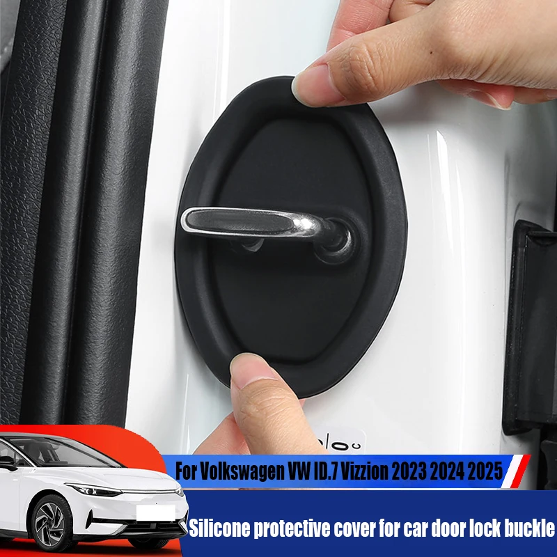 For Volkswagen VW ID.7 Vizzion 2023 2024 2025 car door lock buckle protective cover silicone car interior modification parts
