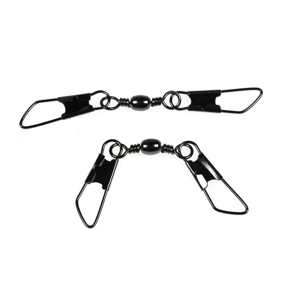 50PCS/20PCS Barrel Swivels With Double Safety Snaps Quick Change Pin Fishing Lure Hook Connector Fishing Common Accessories