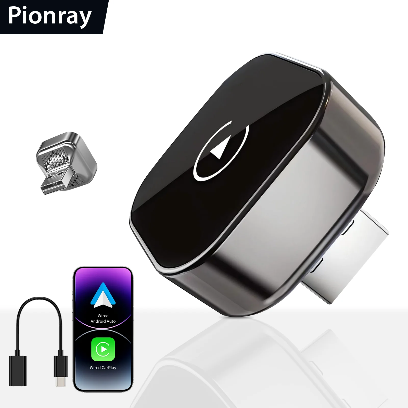 업그레이드된 Pionray 무선 CarPlay 어댑터 - 안정적인 전송, 지연 없음 - 유선 CarPlay를 무선 CarPlay로 변환