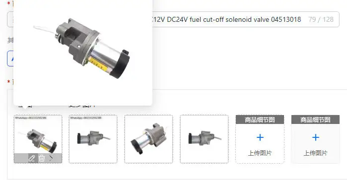F2L2011 BF3L2011 D3L2011 F3L20 DC12V DC24V fuel cut-off solenoid valve 04513018