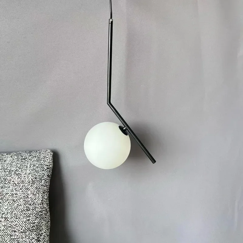 Lampada a sospensione a sfera di vetro apparecchio a sospensione moderna lampada a sospensione camera da letto comodino cucina sala da pranzo illuminazione cromata spedizione gratuita