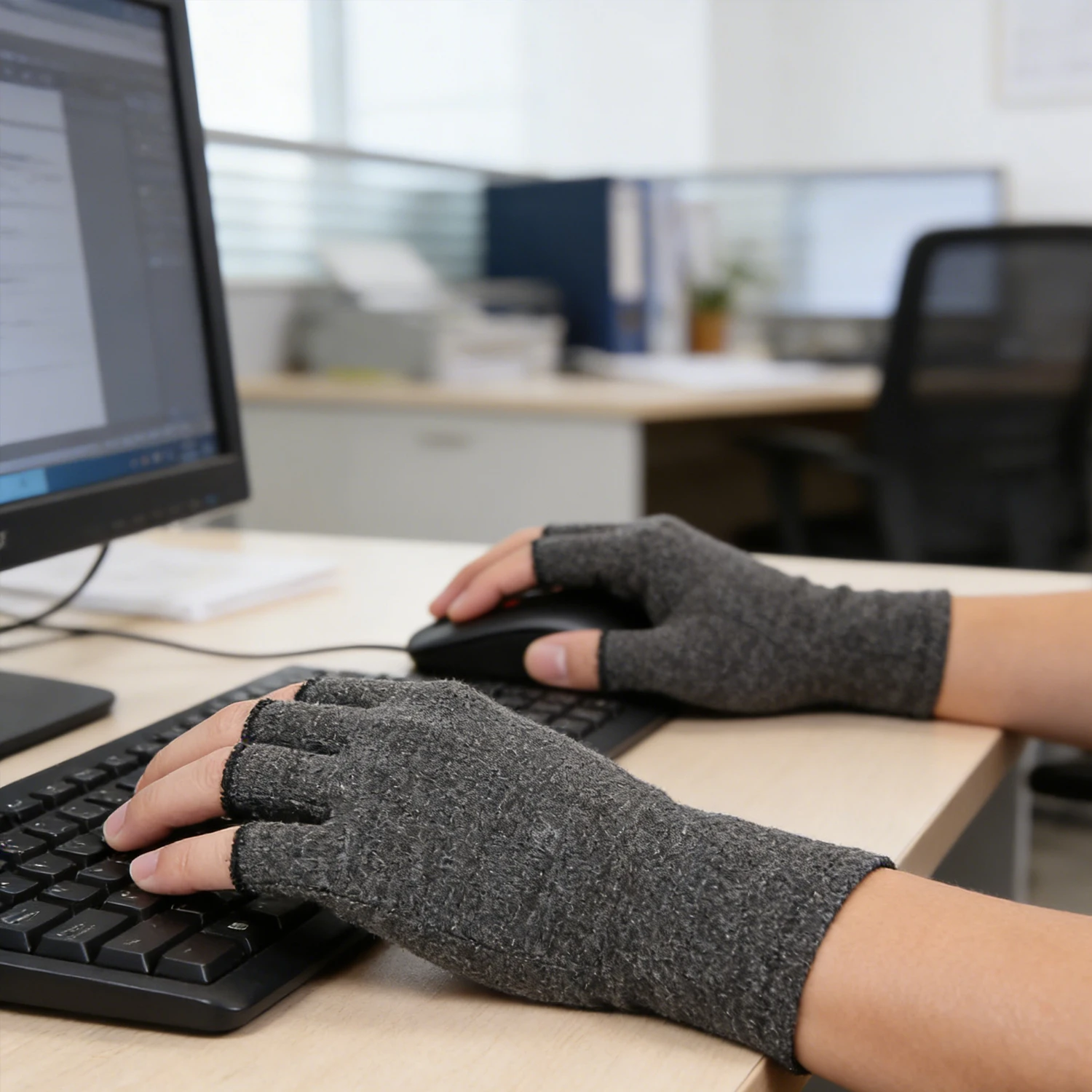 2 pairs of compression gloves for full finger arthritis, suitable for arthritis, daily office work, flexible movement, wrist and