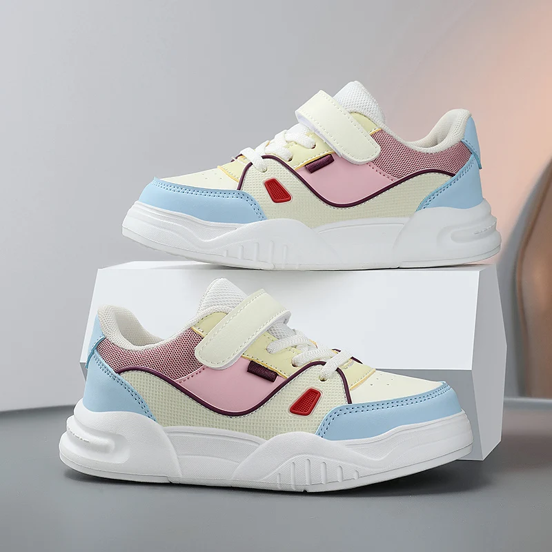 

Горячая распродажа: кожаные кроссовки для детей, уличные нескользящие кеды, модные повседневные спортивные туфли для мальчиков и девочек