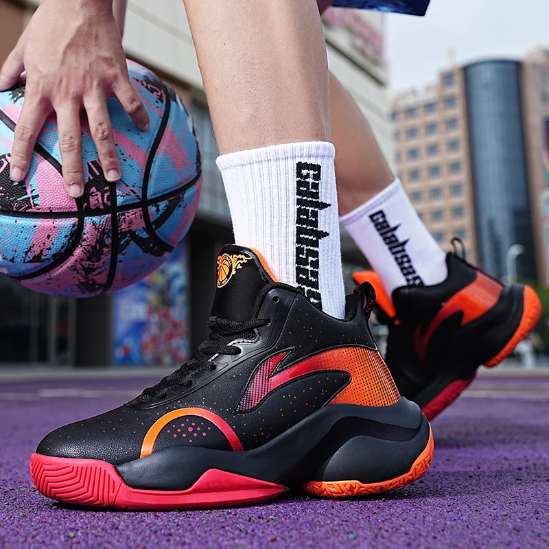 Men Shoes Outdoor Non-slip Basketball Shoes Comfortable Lightweight Sneakers Man Leather Casual Shoes High Quality Tennis Shoes