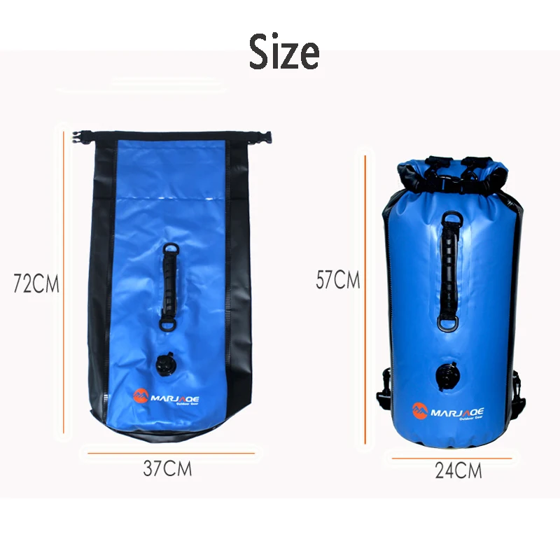 Borsa da snorkeling gonfiabile da 30 litri Borsa da nuoto impermeabile Zaino da escursionismo all'aperto Rafting Zaino asciutto alla deriva Sacco per roba