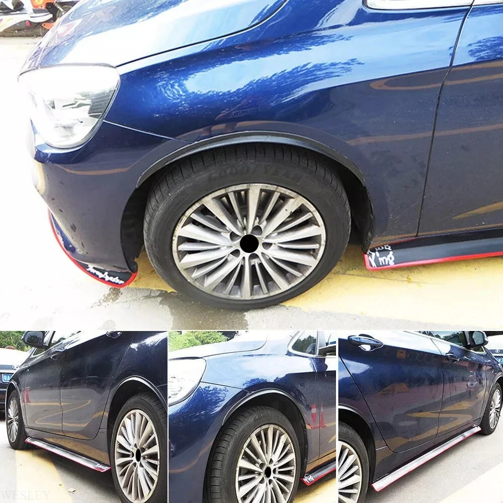 2pcs Universal Car Wheel Eyebrow Arches Lips Glossy Black 73cm Auto Side Fender Flares Extension Protection