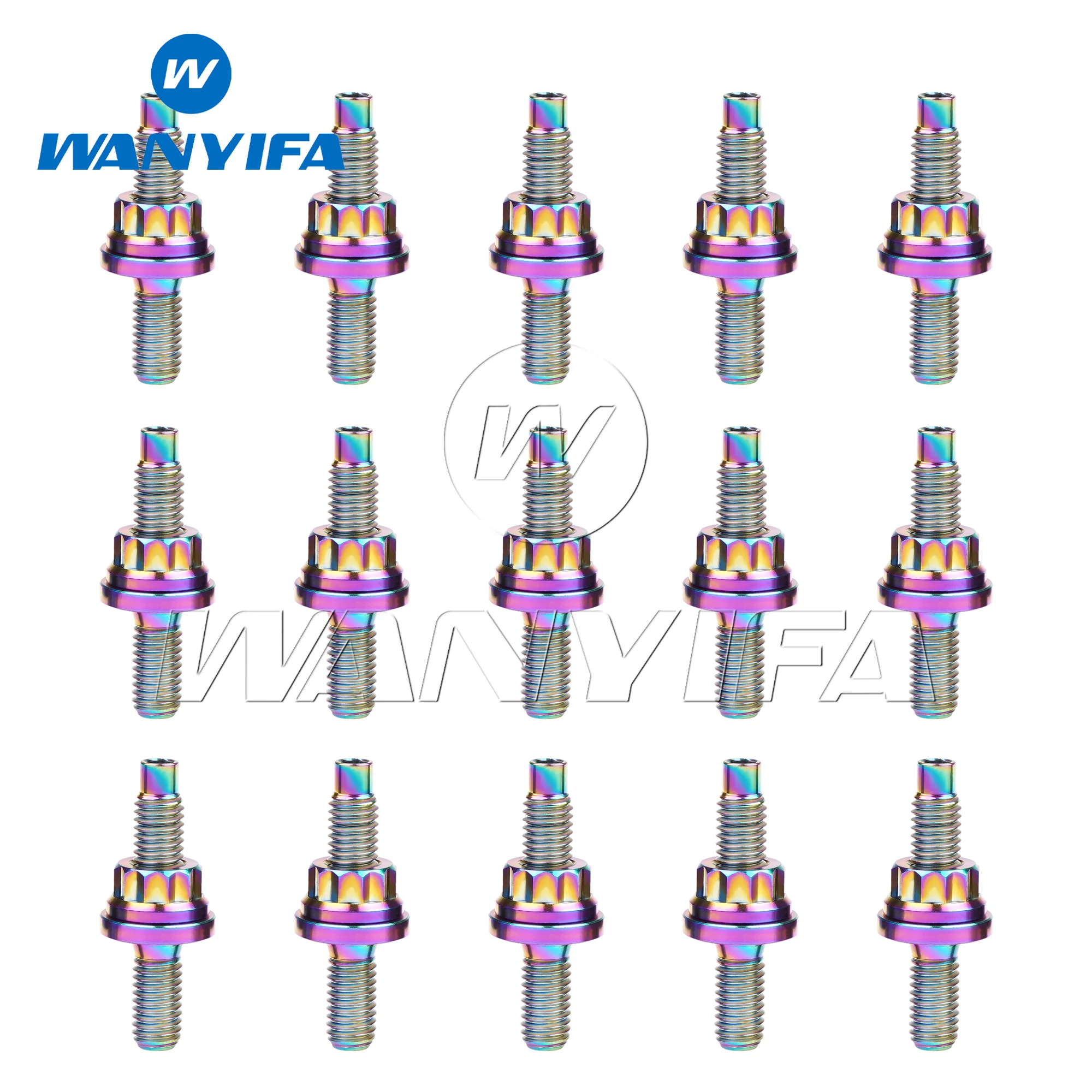 Imagem -04 - Wanyifa-kit Titanium Bolt Intake ou Automotive Exhaust Manifold Stud m8 M10 x 45 54 55 65 mm Pitch 1.25 mm 10 Pcs 15 Pcs