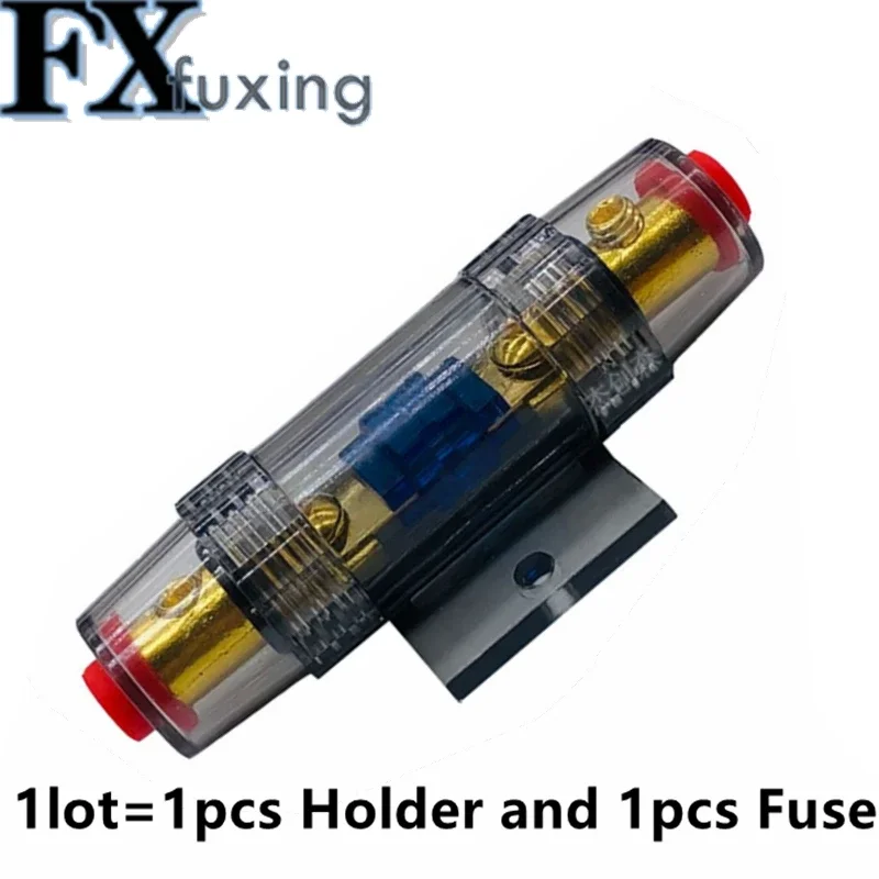 15A Waterproof 4/8 Gauge Input Output Nickel Plated Bolt-on MINI ANL Inline Fuse Holder With Spare Car Audio Box Fuse Adapter