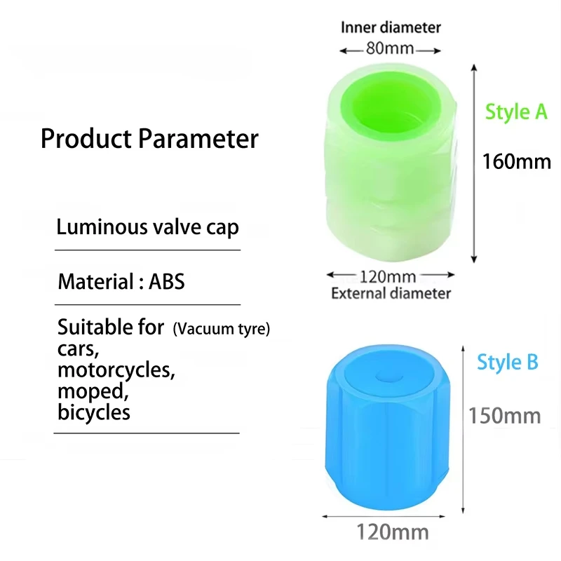 5 قطعة يتوهج في الظلام غطاء صمام سيارة/دراجة نارية/دراجة الإطارات غطاء برغي غطاء رأس واقي منفذ الصمام