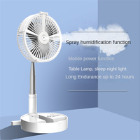 24-Hour Delivery Portable Folding Retractable Floor Low Noise 7200Mah Spray Fan Outdoor Rechargeable Summer Fan Bedroom Desk Coo