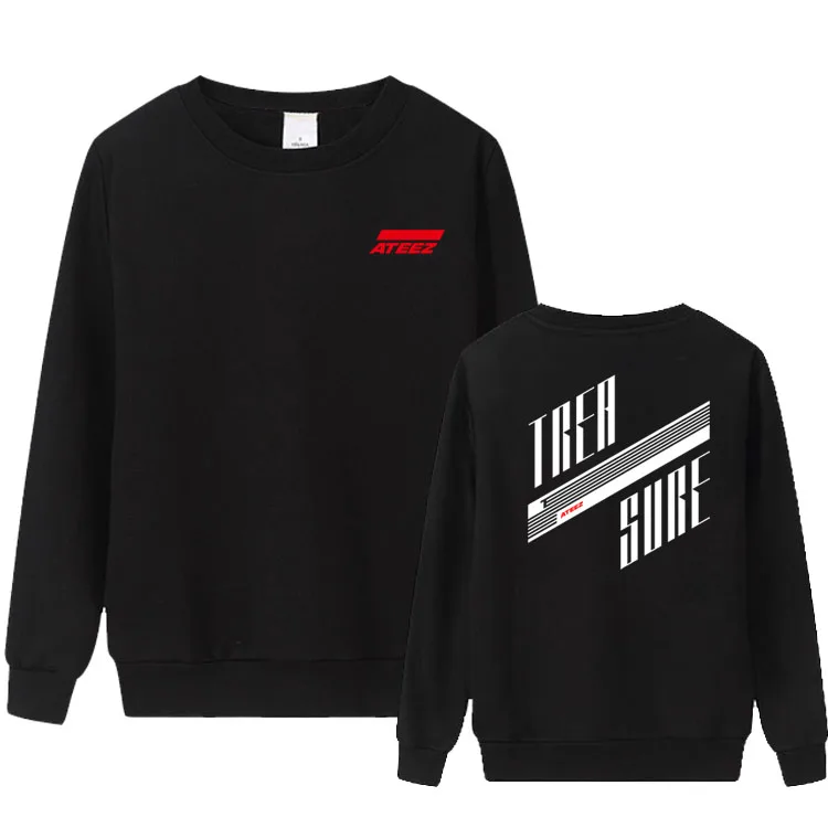 Ateez Treasure Crew Neck Sweatshirt Spring Autumn Loose Cotton round Neck Support Fan Gear Kpop Idols Streetwear Style
