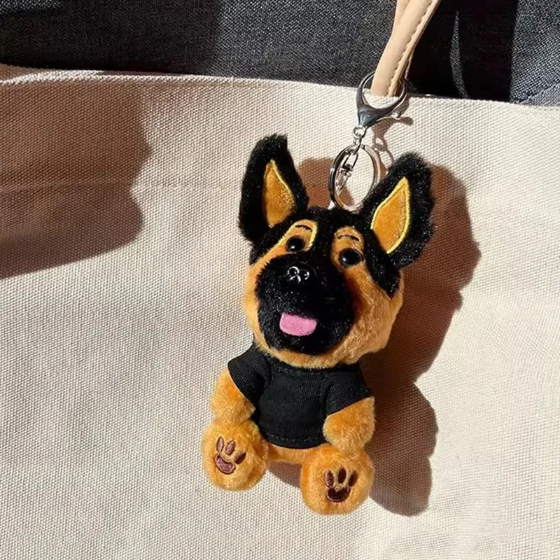 Police Rescue Hound Dog Springer German Shepherd Wolfhound Puppy Key Pendant Bag Decoration Plush Toy Stuffed Doll Girl Boy Gift