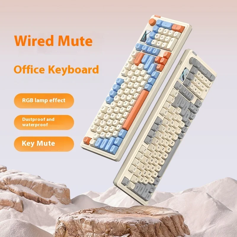 

L98 wired silent office keyboard with mechanical feel RGB light effect, competitive high appearance keyboard for gaming