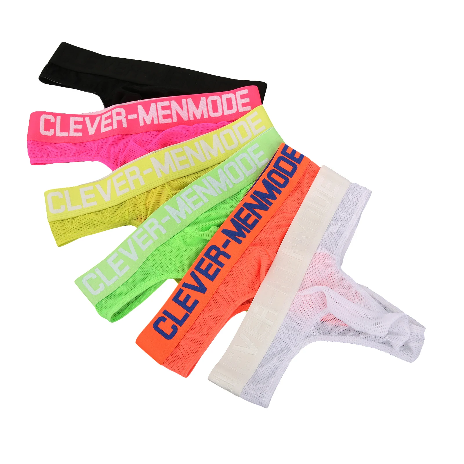 CLEVER-MENMODE 3/ kit Underwear Mesh Thong Men Sexy Underpants Transparent Panties Bikini Penis Pouch G String Tanga T-Back