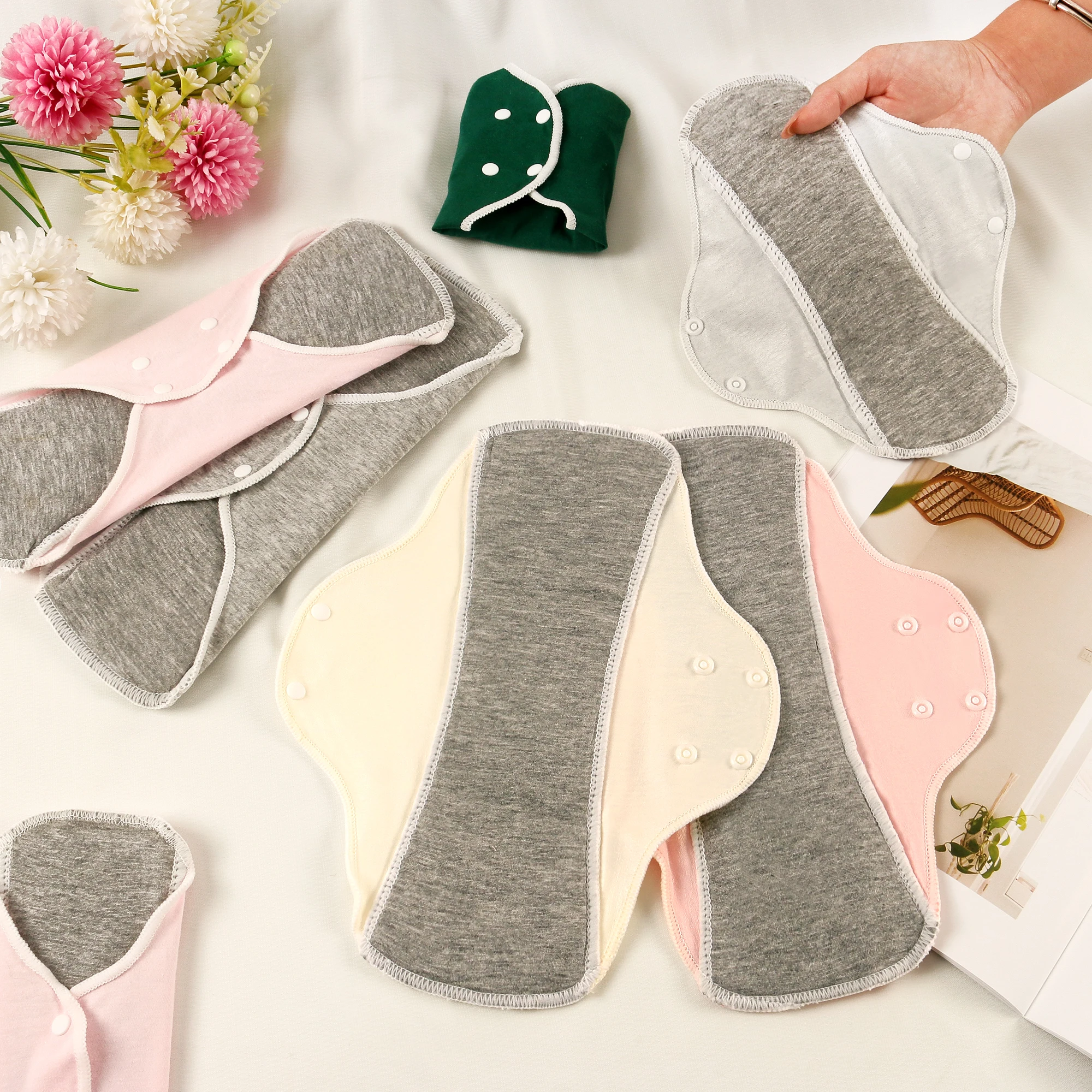 Reusable Cotton Incontinence Pads For Elderly Washable Cloth Sanitary Pads Graphene Underwear Liners For Women