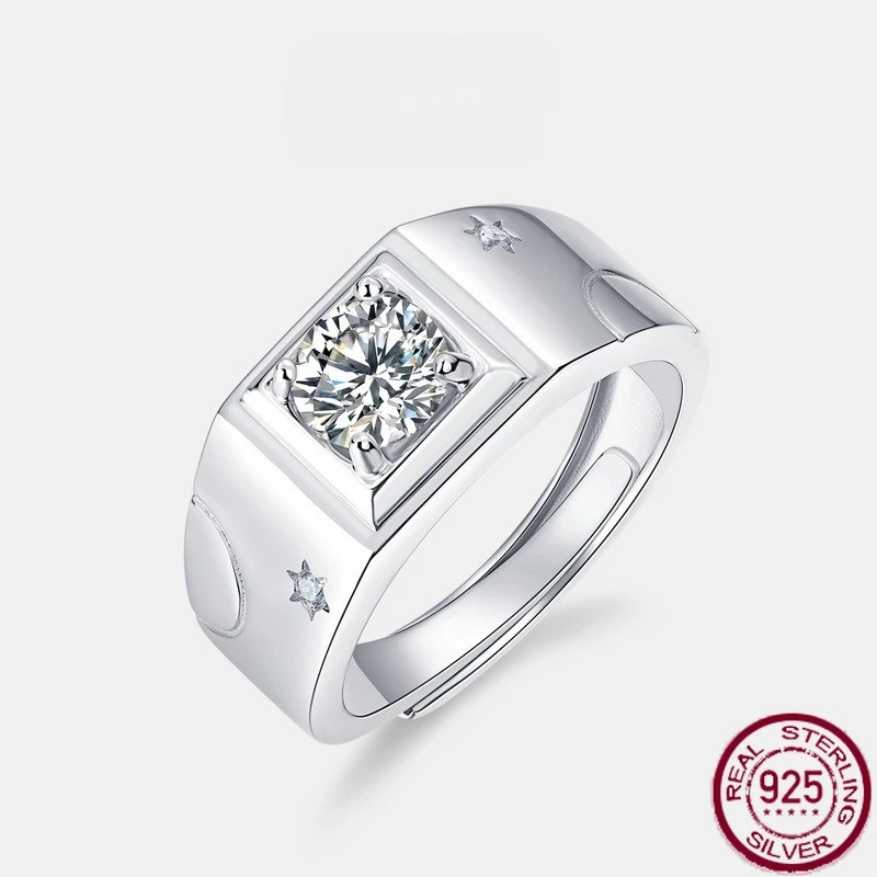 

Новое кольцо из стерлингового серебра S925 с муассанитом и жирным отверстием, корейская версия, европейские и американские модные свадебные украшения